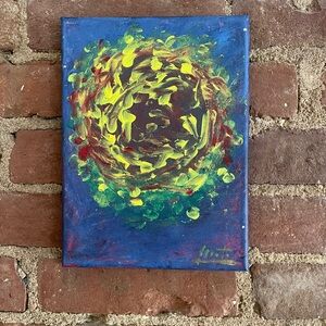 "Midnight Bloom" Dark Blue Canvas